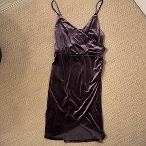Elegant Velvet Wrap Slip Dress